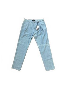 NWT 3x1 NYC Designer Women's Berto Midrise Pleated Trousers Blue Size 30